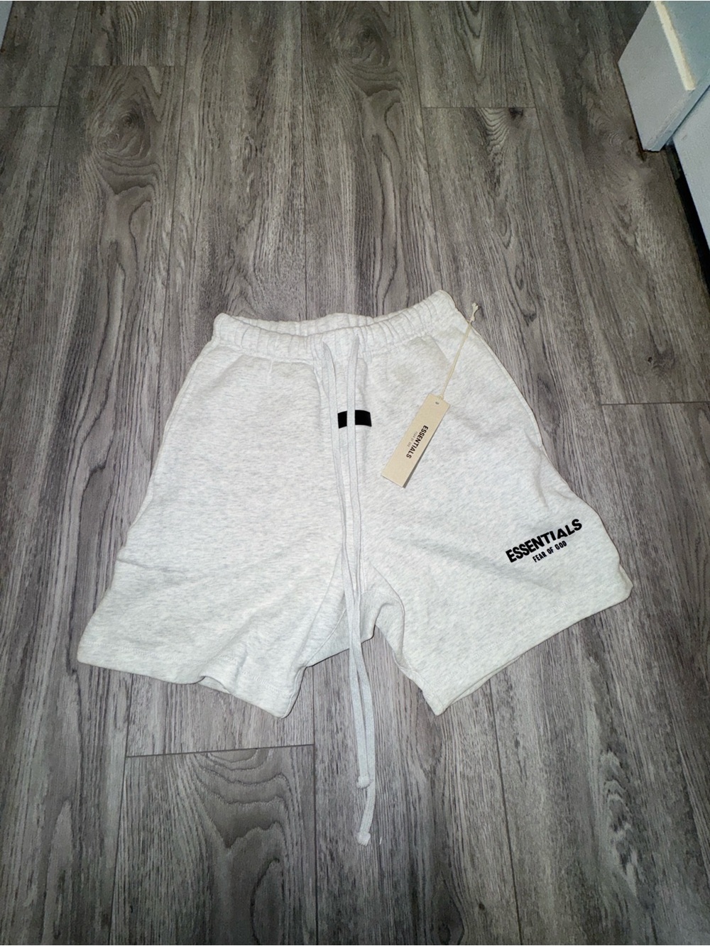 ESSENTIALS Light Heather Gray Athletic Sweat Shorts